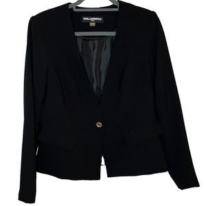Karl Lagerfeld Paris Black Single Button Blazer - Size 8